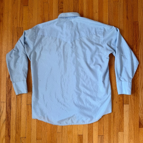 Retro Vintage Light Blue Western Snap Shirt - Picture 2 of 8